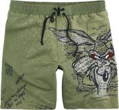 Looney Tunes Coyote Heren Zwembroek - olijf - L