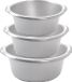 Forte Plastics Voordeelset multifunctionele kunststof ronde teiltjes zilvergrijs in 3-formaten - 10-15-20 liter inhoud