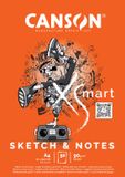 Canson Studieblok A4 Sketch en Notities, 50 vellen, Zwart;Oranje;Wit, 90 g