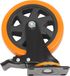 Set de 4 roulettes de meubles - Roulettes pivotantes avec plaque de montage plate - Avec frein - Matériau polyuréthane - Capacité de charge de 100 kg par roue - Orange