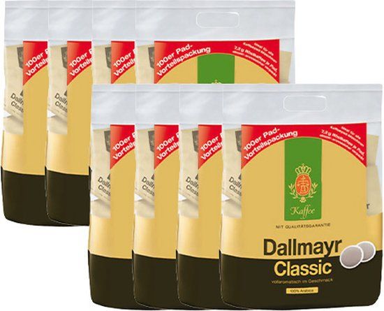 Dallmayr Classic Megazak Koffiepads - 8 x 100 stuks