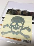 Inlay Sticker Gitaar & Bas - Schedel - Witte Parel