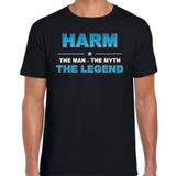 Bellatio Decorations Harm Voornaam cadeau - The man, The myth the legend - zwart - heren M