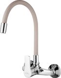 Invena BADLAND Keukenmengkraan VERSO: Keukenmengkraan met flexibele uitloop, beige kleur