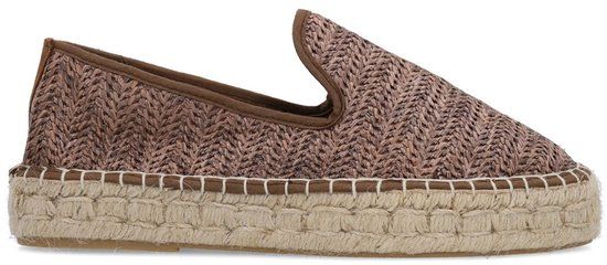 Sacha Dames Bruine Raffia Espadrilles Maat 37