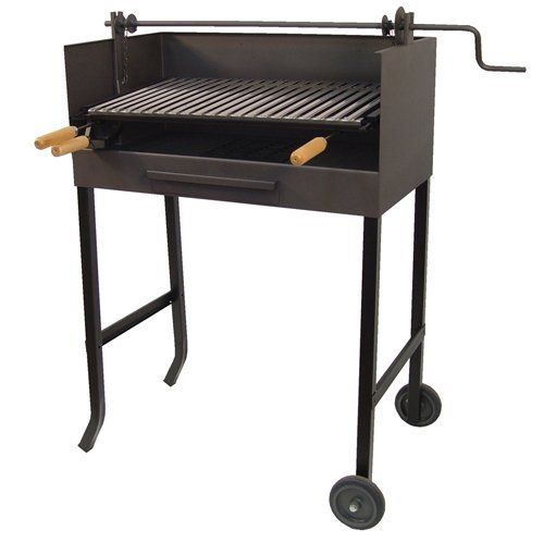 IMEX EL ZORRO Grill met zitverhoging en Inox, 50 x 40 x 100 cm, zwart