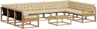vidaXL - Buiten - bank - set - 10 - st - Wit - en - Beige