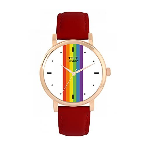 Toff London Pride Lineaire witte wapenstokken Horloge