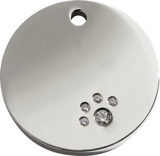 Red Dingo Hondenpenning - maat M - rond met Swarovski - 30 mm