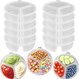 OrangeCart B.V. 15 pièces de boîtes à snacks, réutilisables, mini boîtes alimentaires, boîtes de rangement 3 pièces, étanches, pots à épices, boîtes à sauce et à trempette, transparent, plastique