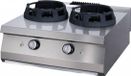 Maxima Brûleur à wok robuste - 2 x Ø 28,5 cm anneau de poêle - Double - 70 cm de profondeur - Gaz