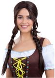 Smiffys Lange Bruine Vlechten Pruik Vrouwen Volwassenen Oktoberfest Tiroler