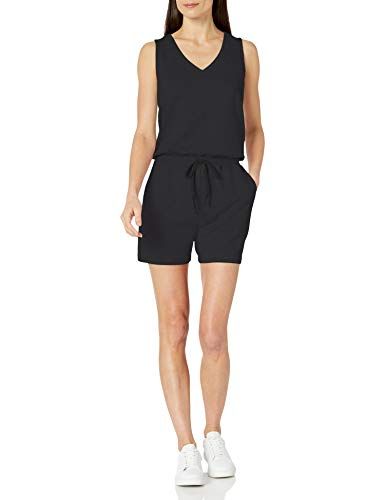 Amazon Essentials Women's Studio Fleece Romper - Black - S