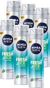 Nivea MEN Fresh Kick Scheergel - 6 x 200 ml - voordeelverpakking