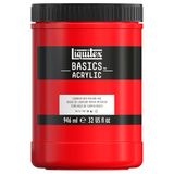 Liquitex Basics 8870360 Monopigmenteerde acrylverf, kunstenaarspigmenten, lichtecht, gemiddelde viscositeit, archiefkwaliteit, zijdeglanzende afwerking, 946ml - Cadmium Red Medium