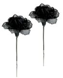 Kunstbloemen Amaryllis Kunstbloemen van zijde, 60 cm, voor adventskransen, slingers, takken, tafeldecoratie, winterbloemen, kerstdecoratie, zwart, 2 stuks