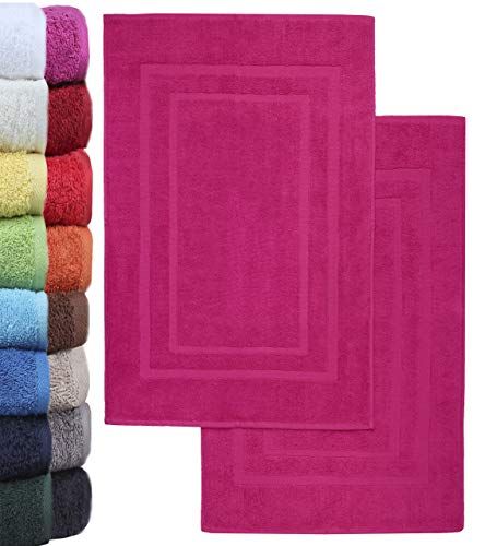 NatureMark Set van 2 Badstof Badmatten, 100% Katoen, 50x80cm, Pink Rose