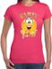 Bellatio Decorations Verkleed t-shirt voor dames - roze - party time emoji - themafeest M