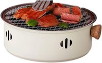 Outil de barbecue sans marque - Barbecue à charbon portable, beige, bois, acier