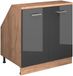 Vicco Rion Kast voor schuine wand – 80 x 81.6 cm met 2 deuren, kastromp 60 cm diepte Antraciet Hoogglans