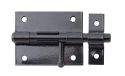 Alberts 863371 Boutgrendel | met ronde greep en bevestigde lus | zwarte kunststof coating | plaat 70 x 57 mm | bout-Ø 9,5 mm | totale lengte 100 mm | set van 10