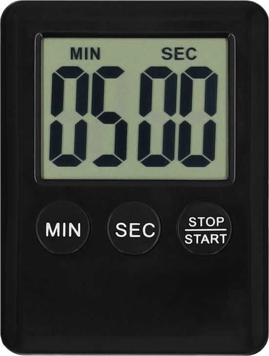 Krumble Mini Kookwekker – Digitale Timer – Kleine Kookwekker – Keukenwekker – Zachte Alarmtoon – Met Magneet – Compact – Zwart
