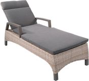 In And Outdoormatch Ligstoel - 162x70x101 cm - Beige aluminium - Taupe riet