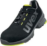 Uvex 1 lage schoen, veiligheidsschoenen S2 SRC, werkschoenen voor dames en heren, zwart/limoen, maat 44