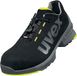 Uvex 1 lage schoen, veiligheidsschoenen S2 SRC, werkschoenen voor dames en heren, zwart/limoen, maat 44