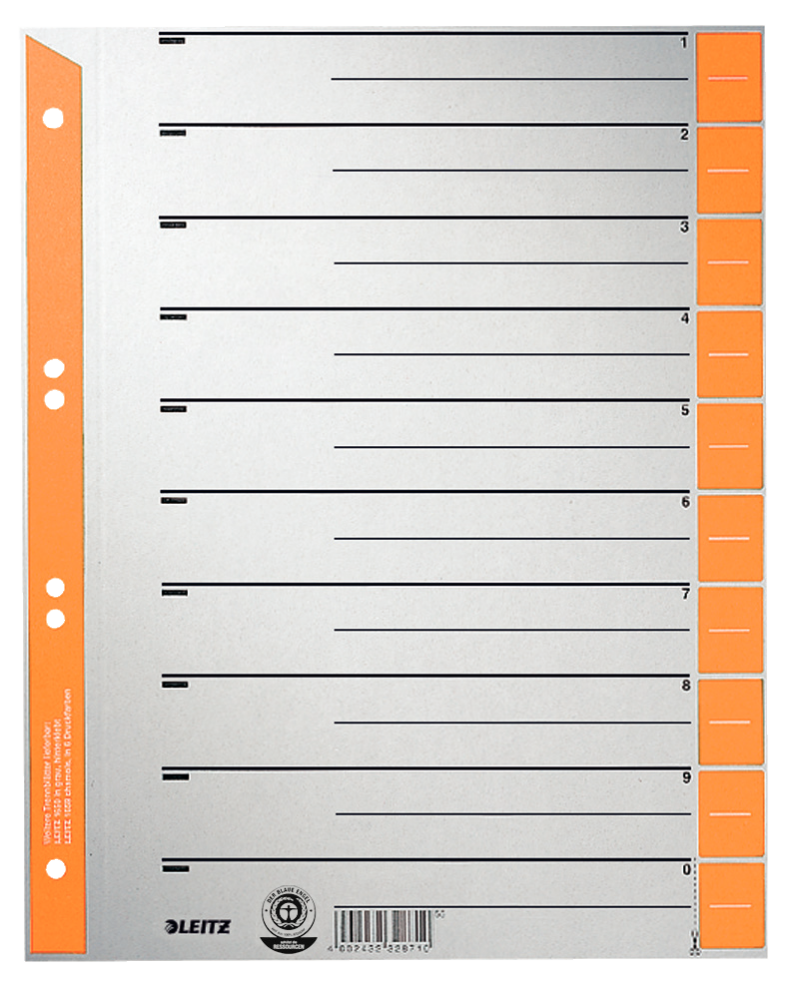 Leitz 16520045 Indextabs - grijs, oranje