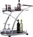 Shenzhen Haorui Industrial Technology Co., Ltd. Chariot de service – chariot de cuisine – chariot de cuisine – Argent, Noir, Verre trempé, Acier inoxydable, 74 x 46 x 73 cm