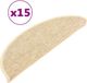 vidaXL Tapis d'escalier 15 pcs 56x17x3 cm beige clair demi-rond