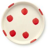 VT Wonen Gebaksbord Dots Rood Keramiek 13 cm