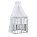 Waldin lit bébé 7-en-1 en bois avec matelas, roues et barreaux, gris
