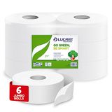 Lucart Professional, Milieuvriendelijke jumbo-toiletpapierrollen, 2-laags, 1 verpakking met 6 rollen & TOPMAIN – handwascrème, reinigende, hydraterende en verzachtende formule, bloemengeur, 5 l
