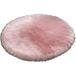 Tapis rond en fausse fourrure - rose - 90 × 90 cm