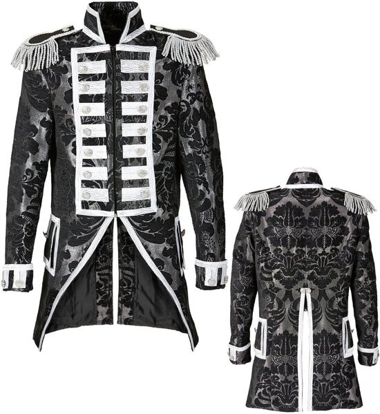 Widmann Middeleeuwen & Renaissance Kostuum Royale Frackjas Parade Zilver Man Small Halloween Verkleedkleding