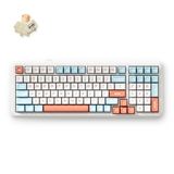 MCHOSE K99 V2 Gamen USB + RF Wireless + Bluetooth Toetsenbord Oranje, Wit