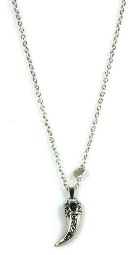 Heaven Eleven - heren ketting - Edelstaal RVS - Haaientand - 74cm