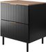 3E 3xE living.com Badkamermeubel, zwart/eiken Craft + gouden handgreep, 60 x 77 x 46 cm