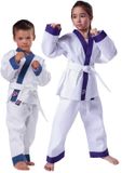 Drachenkralle KWON KG Kimono judo kind Drachenkralle wit/blauw katoen/polyester unisex lange mouw klittenband 90
