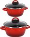 Gerimport Kookpannen set van 2x stuks rood 5 liter en 8 liter Cuenca - Rvs pannenset