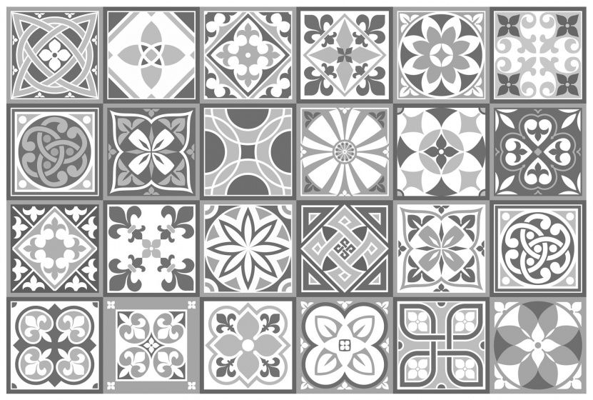 Walplus vloersticker Purbeck 15 x 15 cm PVC grijs 24 stuks