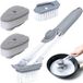 Unyqoos® Brosse à vaisselle rechargeable avec distributeur et têtes interchangeables pour le nettoyage de la cuisine