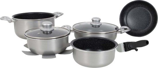 Gimex Pannenset - Inductie - Zilver - 8-Delig