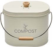 Guillouard Compostemmer – 7 L – Ovaal – Beige – Met Deksel en Koolstoffilter – Keukencompost