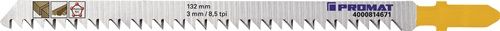 Promat/Tecwerk Decoupeerzaagblad | totale lengte 132 mm | tandverdeling 3 mm | HCS | 5 stuks / kaart - 4000814671
