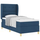 vidaXL Boxspringbed met matras, blauw, 180x200 cm, gestoffeerd
