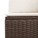 vidaXL 6-delige Loungeset met Kussens, Poly Rattan, Bruin