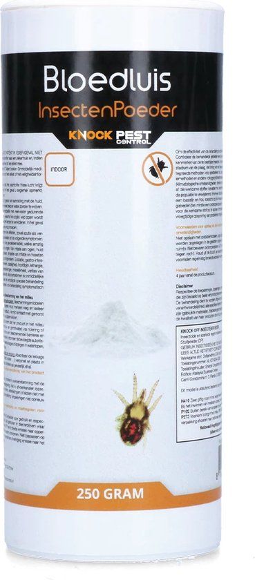 knock off Knock Pest Control Insectenpoeder Bloedluis - Stuifpoeder voor de bestrijding van rode vogelmijt (bloedluis) in pluimveefaciliteiten - Deltamethrin 0,051% - 250 gram